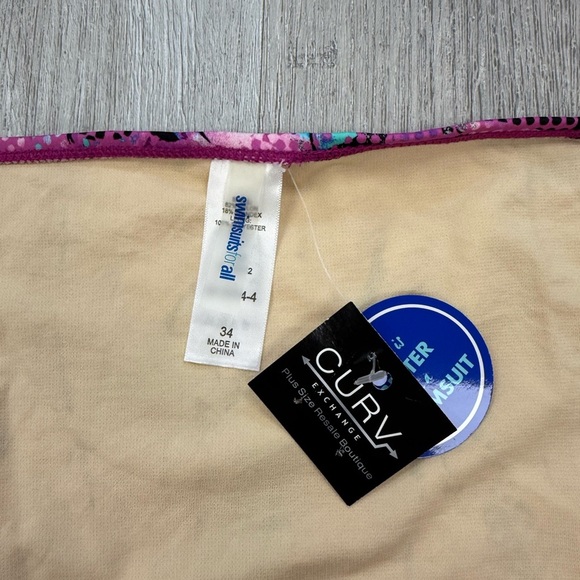 Swimsuits For All Purple Tropical Bikini Bottom - New - Size 34 - Picture 3 of 3